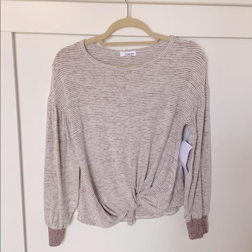 🌼Eyeshadow Waist line tied soft long sleeve shirt